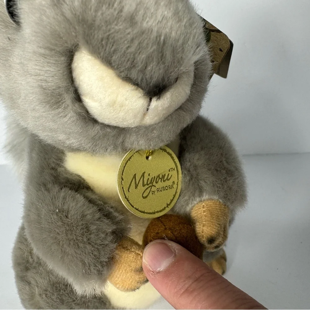 Miyoni by Aurora Gray Squirrel with Acorn Stuffed Animal Plush New with Tags 8”‎